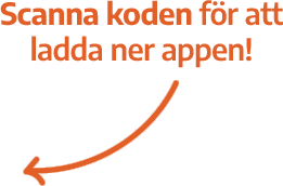 Scanna koden för att ladda ner appen